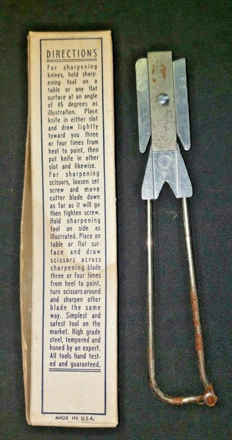 Vintage Apex Keen Edge Sharpener Scissors Knife Original Box Etsy