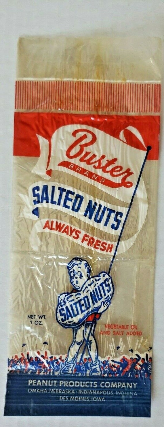 1950's buster peanuts 7oz cellophane bag indianap… - image 1