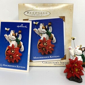 2002 hallmark mischievous kittens ornament sku u122