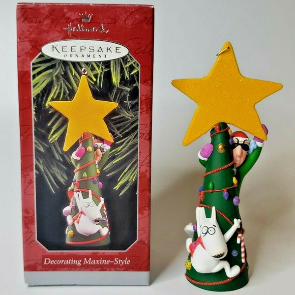 1998 maxine shoebox hallmark christmas ornament decorating tree dog u119/48488