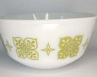 Cuenco para mezclar vintage Anchor Hocking Fire King, color verde, trébol holandés, 8 pulgadas, U115