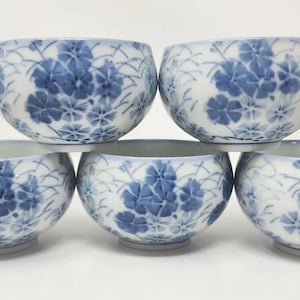 Vintage Handleless Sake Tea Cup Mug Japan Set of 5 U133