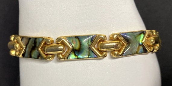 Premier designs jewelry gold tone blue/green irid… - image 2