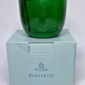Vintage Retired PartyLite Comfort & Joy Green Votive Candle Holder Retired NIB P17D/P90832B