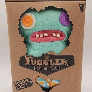 Vintage Retired Fuggler Plush Funny Ugly Monster Budgie Fuggler Ed. #41 Gaptooth McGoo Mint