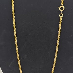 Vintage 24 inch 14k Yellow Gold Solid 3mm Loose Rope Chain Necklace 12.58G