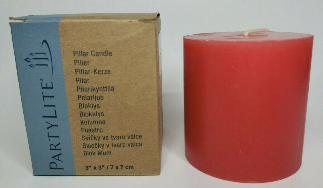 Partylite Pillar Candle 3x3 New in Box Mahogany Apple P5H/C33452 Etsy