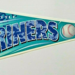 Rare Vintage 1997 MLB Pennant Seattle Mariners WinCraft Sports 12&quot; x 30&quot; NOS