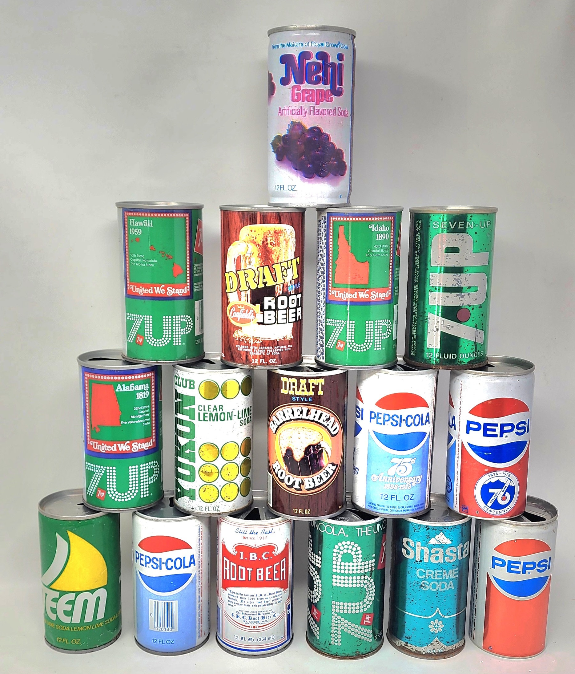 Vintage 70-80's Mixed Collectible Empty Soda Cans Lot of 16 Vintage 70-80's Mixed Collectible Empty Soda Cans Lot of 16