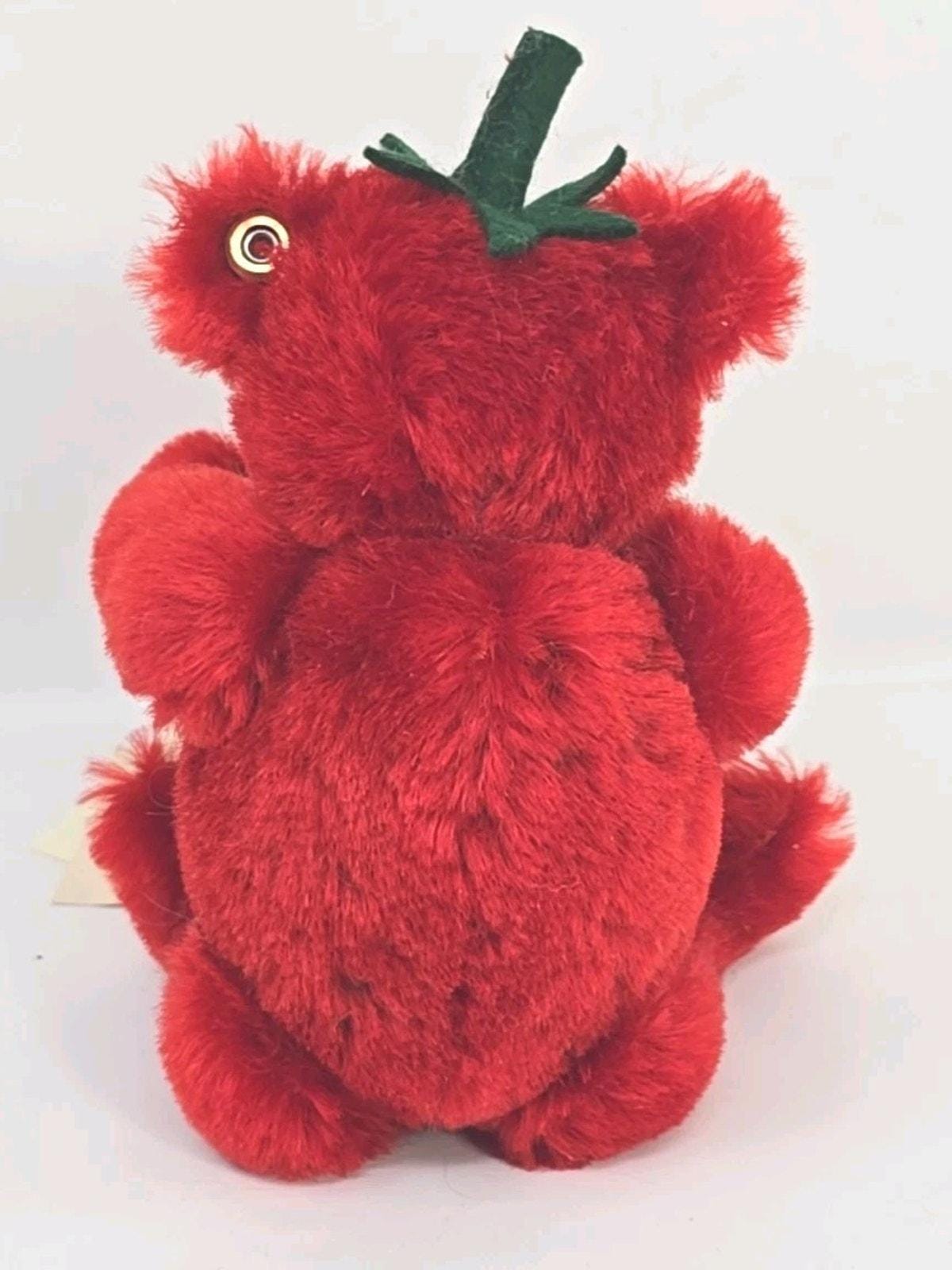 Steiff Fruities Strawberry 028038 Mohair Teddy Bear Rare 7” U320