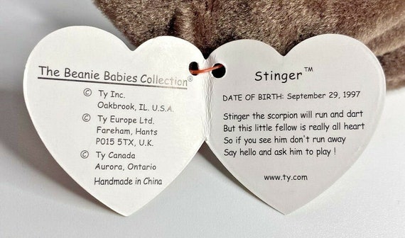 1998 Ty Beanie Baby "Stinger" Retired Scorpion BB… - image 3