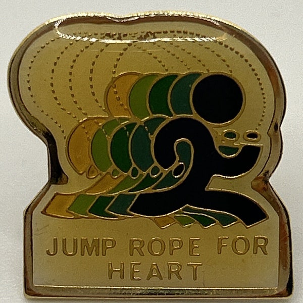 Vintage Jump Rope for Heart 0.75" Pin B-4