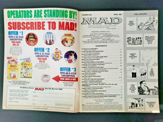 1991 mad magazine march no. 302 "video review / b… - image 2