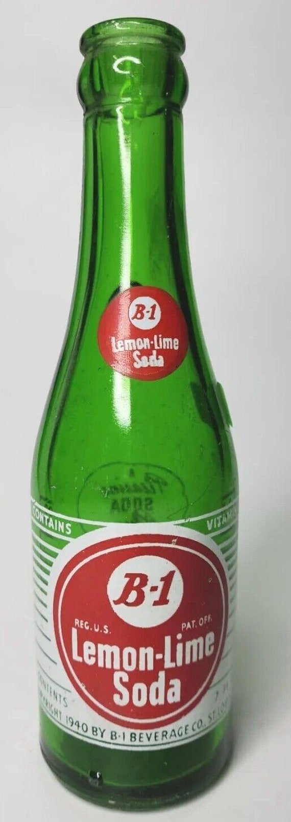 Vtg 1960's pop acl soda bottle 7oz b-1 lemon lime 