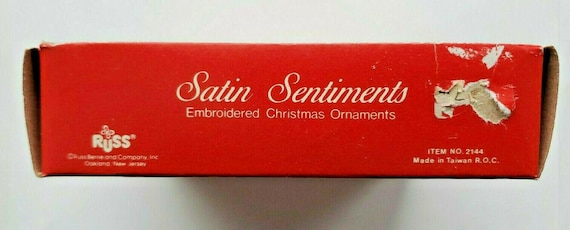 Russ satin sentiments christmas ornament merry ch… - image 3