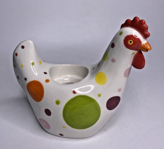 Vintage Retired Partylite spring feeling polka dot hen candle holder rare retired nib P6E/p9243 View 4