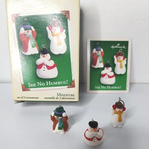 Hallmark keepsake see no humbug!  miniature ornament set of 3 u16