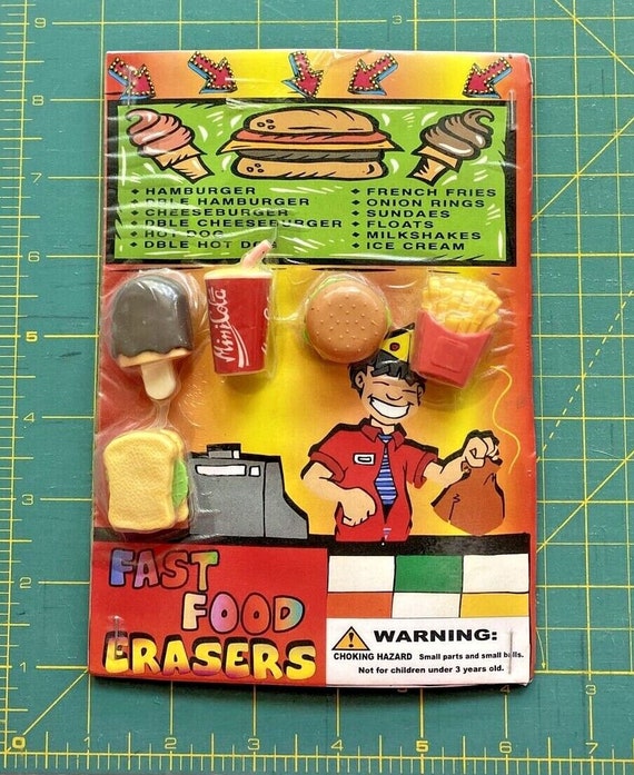 Vintage fast food erasers vending machine display boa… Gem
