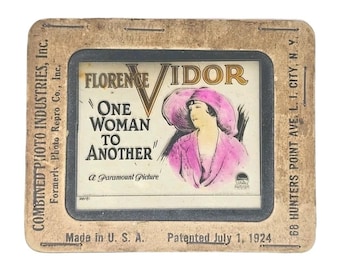Magic Lantern Glass Slide Movie Florence Vidor "One Women to Another" Antiq PB75