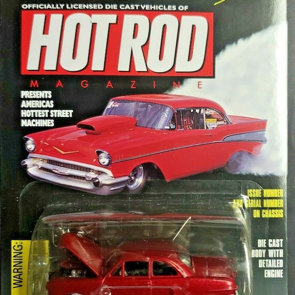 1998 racing champions #76 hot rod '50 ford custom metallic red 1:58  hw1