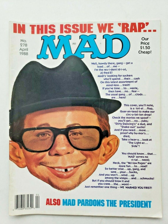1988 mad magazine april no. 278 "mad rap issue / d