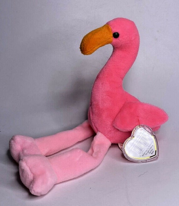 1995 Ty Beanie Baby Pinky Retired Flamingo 14 Etsy