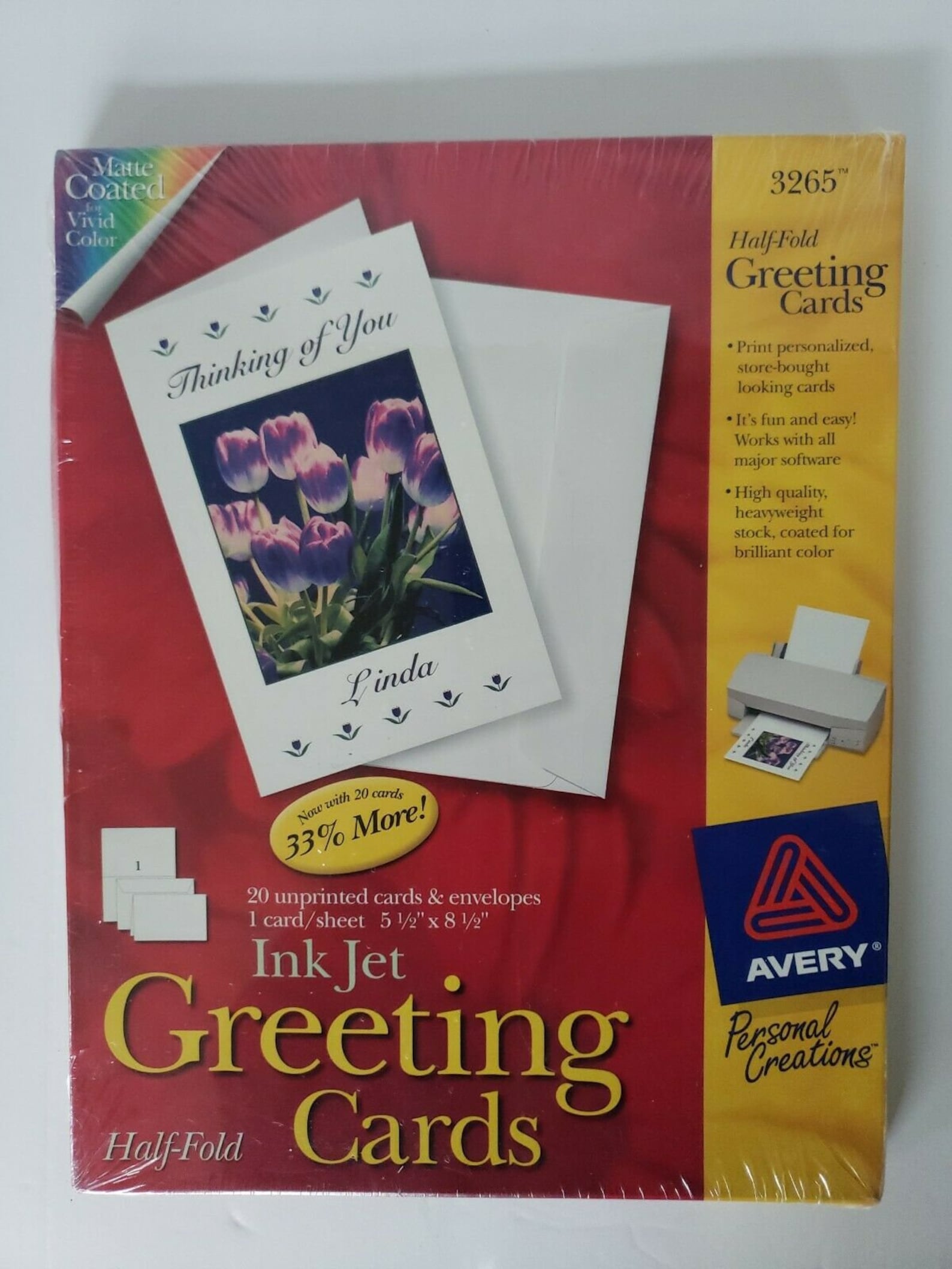 Avery halffold inkjet greeting cards 3265 white 20 new cards Etsy