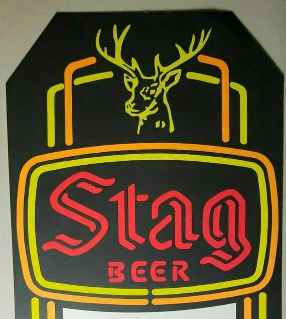 Vtg stag beer store advertising neon   cardboard … - image 2