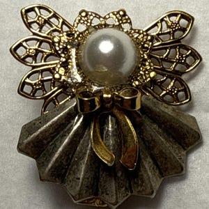Vintage Gold and Silver Tone Angel Brooch PB146