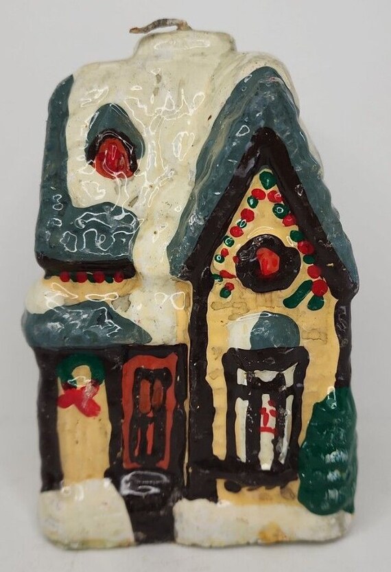 Vintage christmas decorated candle 5" sku h194