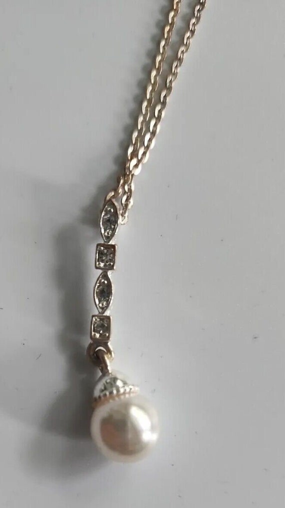 Avon pearl drop gift set silvertone neckace about… - image 4