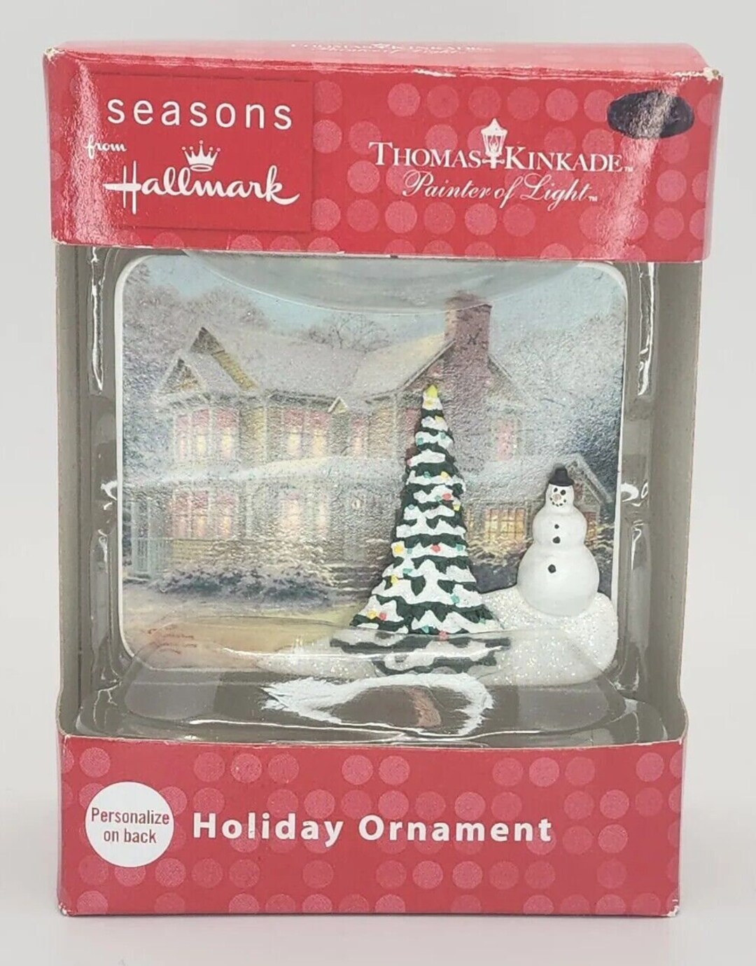 Hallmark Thomas Vtg Hallmark Thomas Kinkade Holiday Snowman Ornament Victorian ...