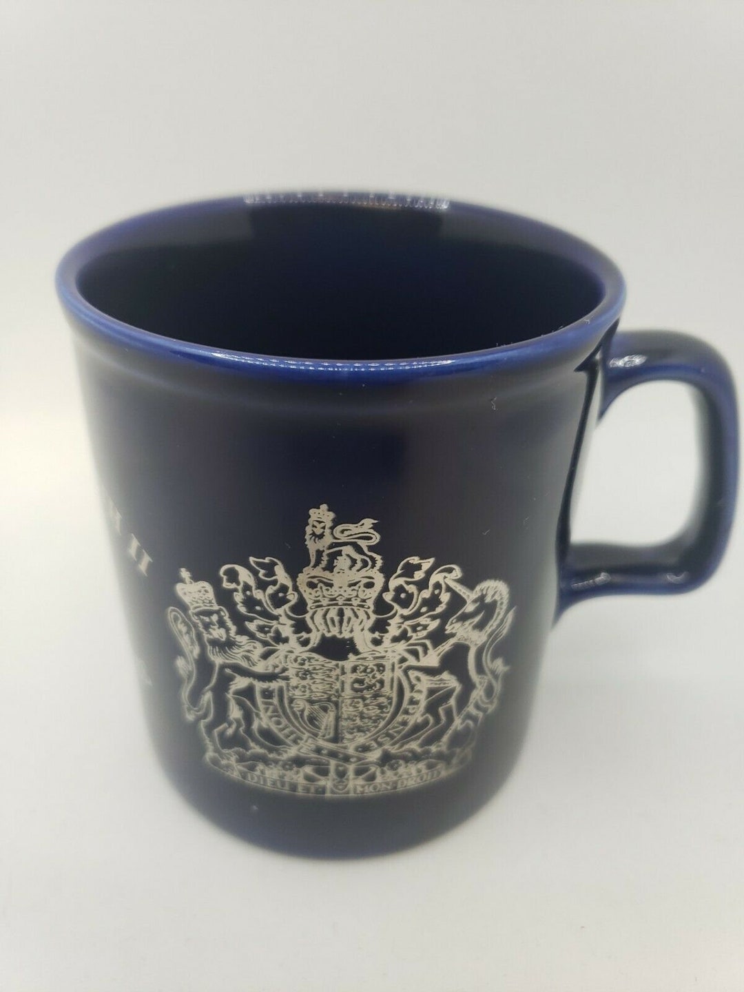 Vintage Cobalt Blue Queen Elizabeth Silver Jubilee Mug Cup - Etsy