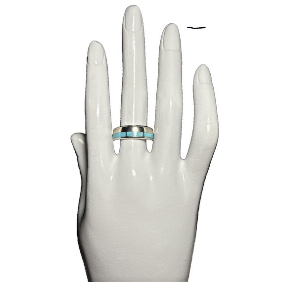 Desert Rose Trading Silver and Turqouise Inlay Band 925 J-9A