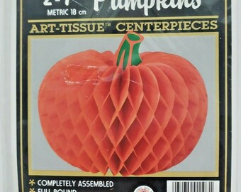 1991 beistle 2-7" pumpkins art tissue centerpieces new in packaging