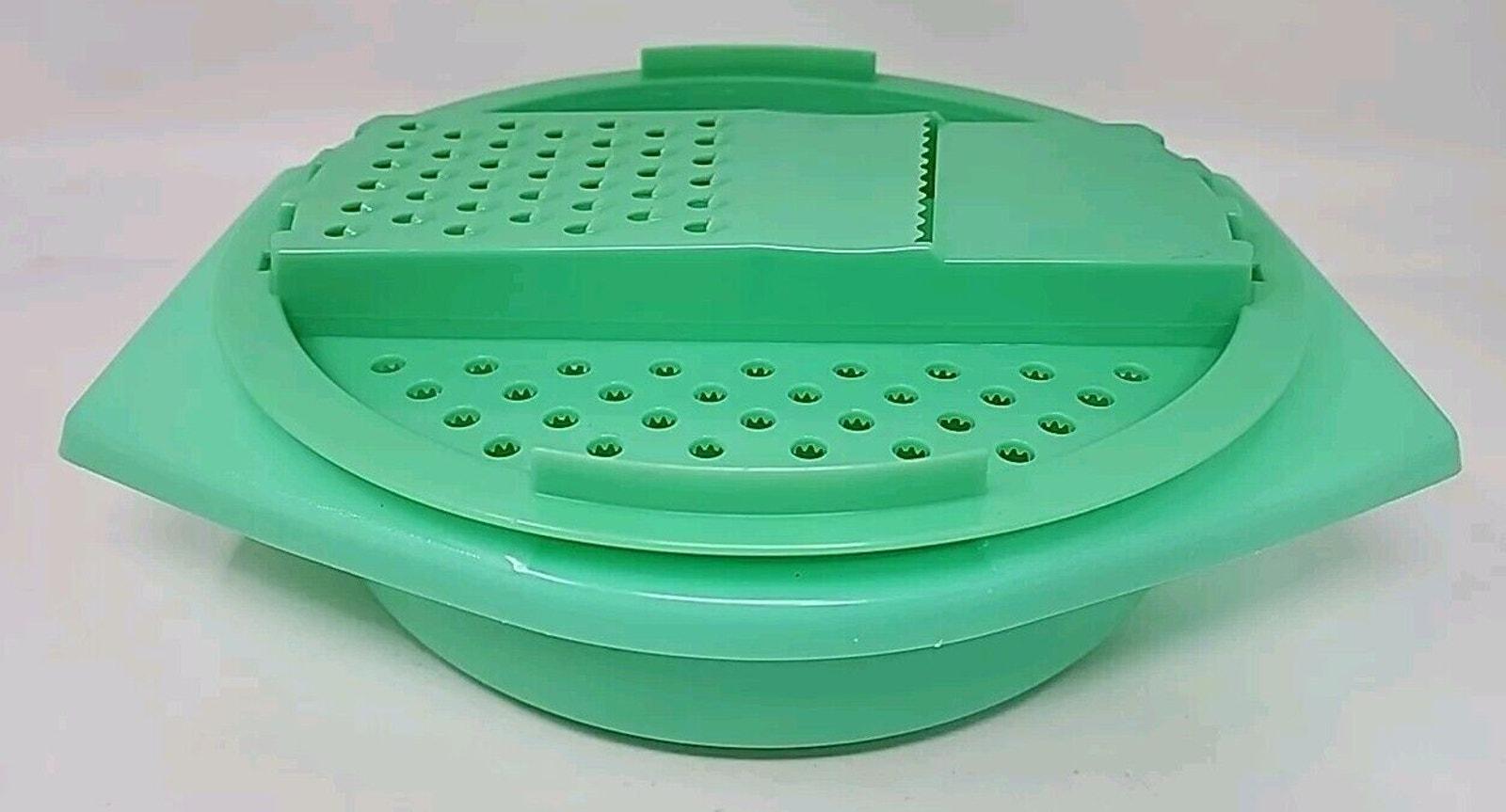 Vintage Green Tupperware Cheese / Veggie Slicer Shredder Grater Bowl 2 ...