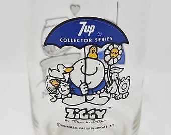 1977 Ziggy Tom Wilson 7UP Collector's Series Glass Blue MS1