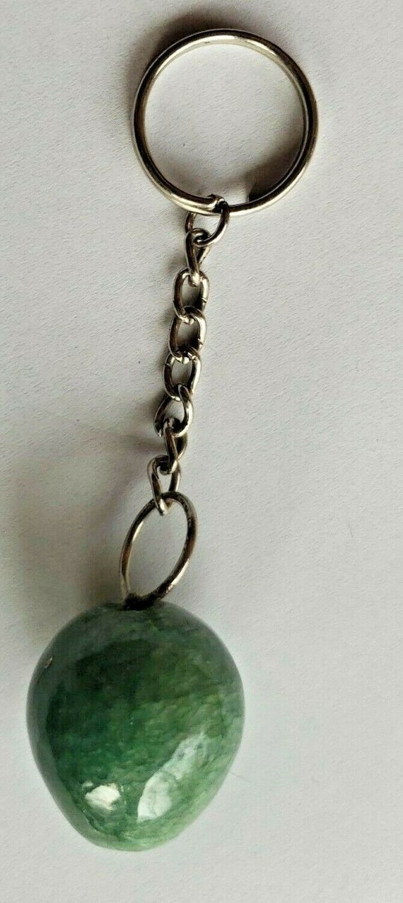 Vintage 1980's "marble stone green apple" ring key