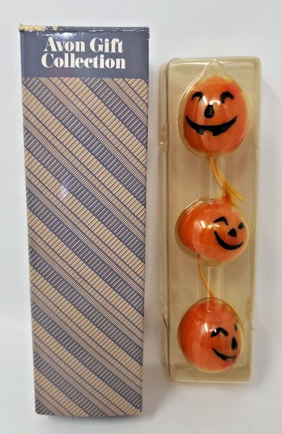 Vintage Avon Jack- O - Lanterns Trio Candles New i