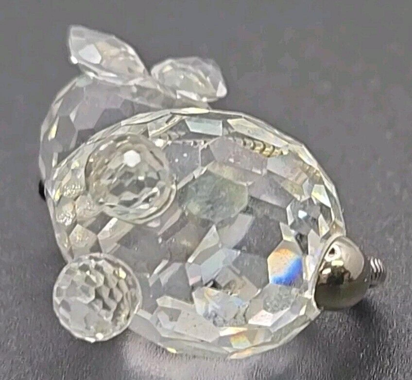 Swarovski Crystal Cat Kitten Miniature Flexible Silver Metal Tail
