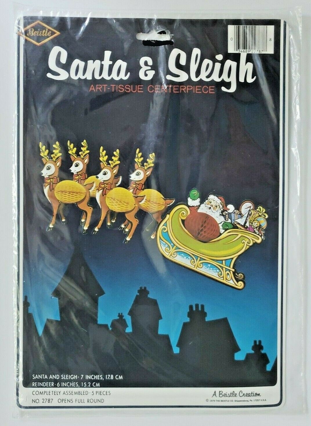 1979 Beistle Santa & Sleigh Art Tissue Centerpiece New in Packaging - Etsy