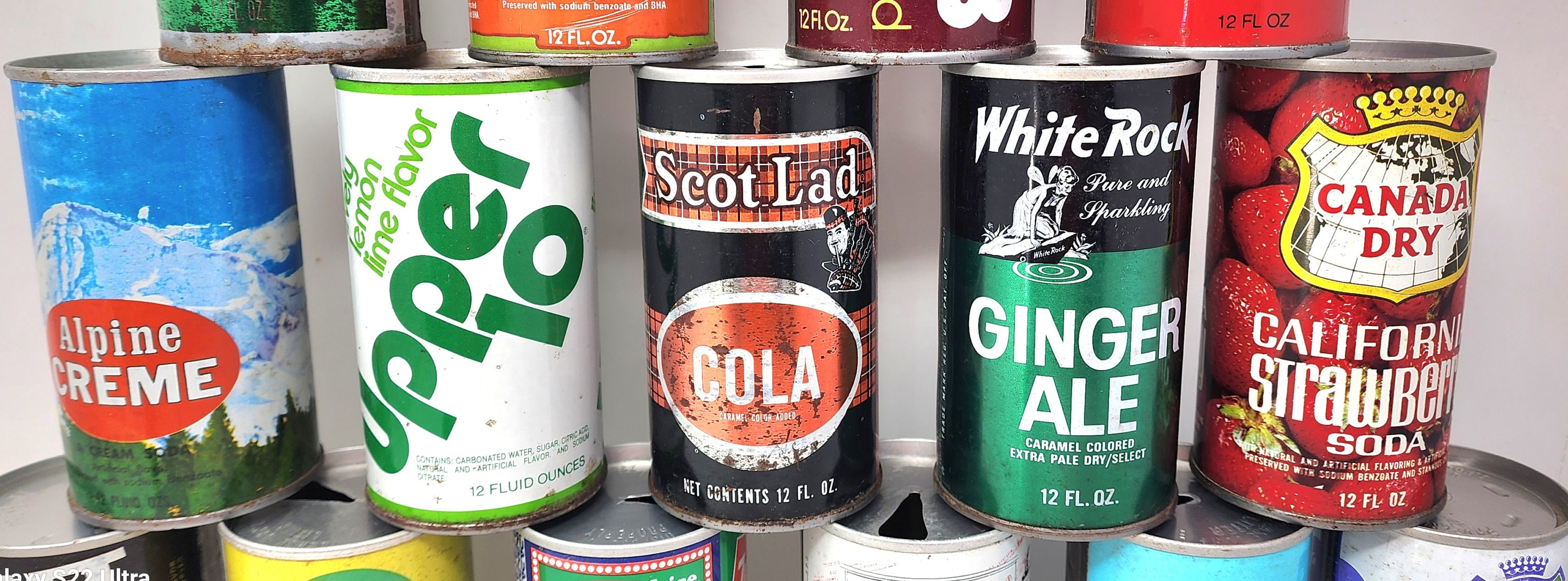 Vintage 70-80's Mixed Collectible Empty Soda Steel Cans Lot