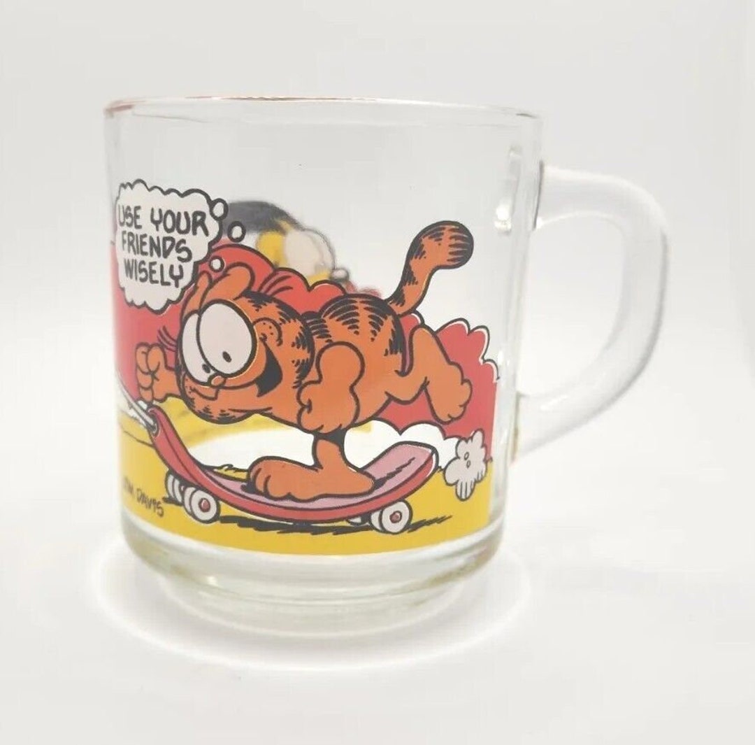 1978 Mcdonald's Garfield Coffee Mug Glass Cup Skate Board W2 - Etsy