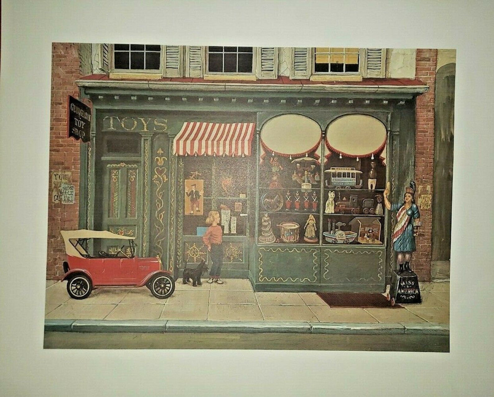 Vintage Rare Print of Toy Shop in the Early Etsy