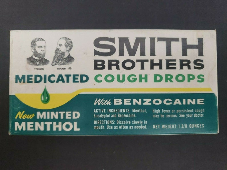 Vintage Box Smith Brothers Medicated Cough Drops New Old Stock Etsy
