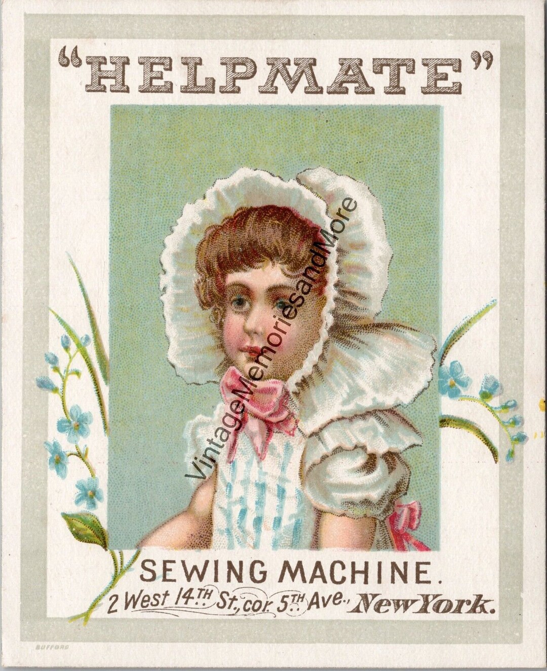 Vintage Helpmate Sewing Machine Advertising Trade Card PC2 - Etsy