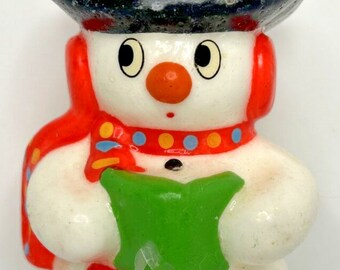 Vintage snowman holiday winter candle 5" sku h282