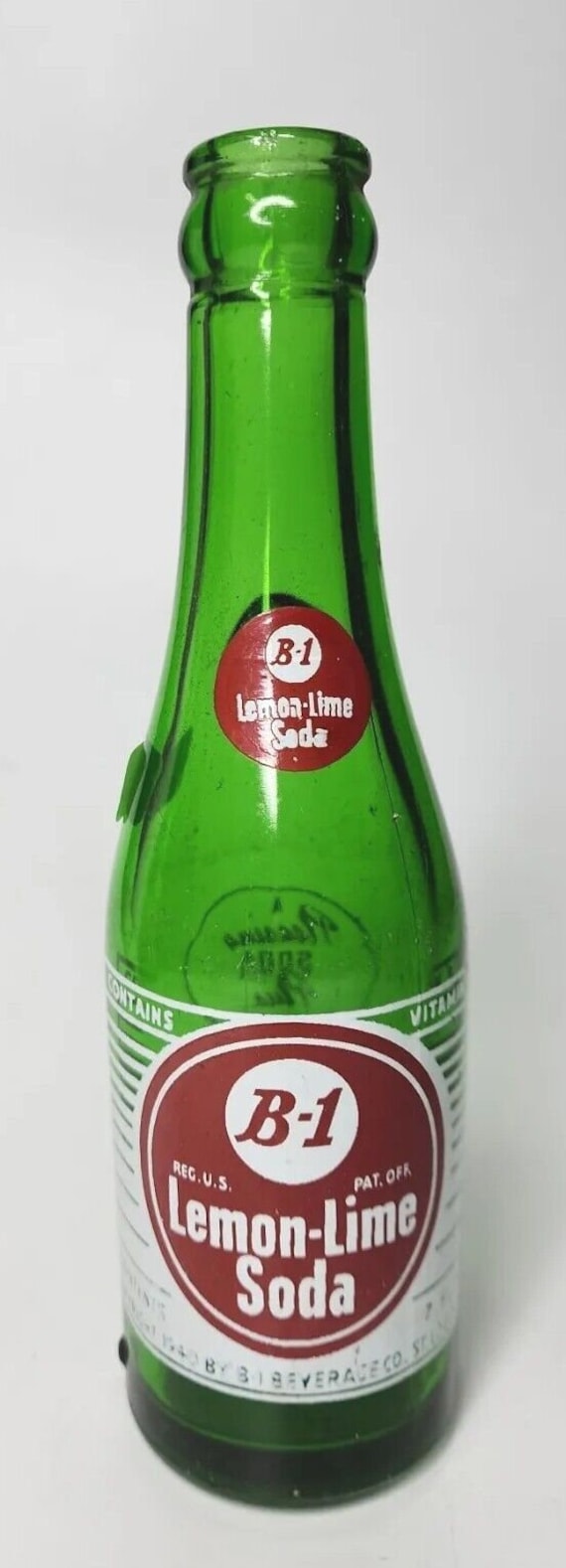 Vtg 1960's pop acl soda bottle 7oz b-1 lemon lime… - image 1