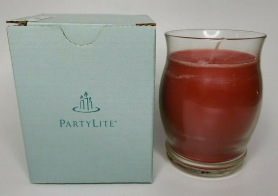 Partylite barrel glass jar candle 11oz candied app