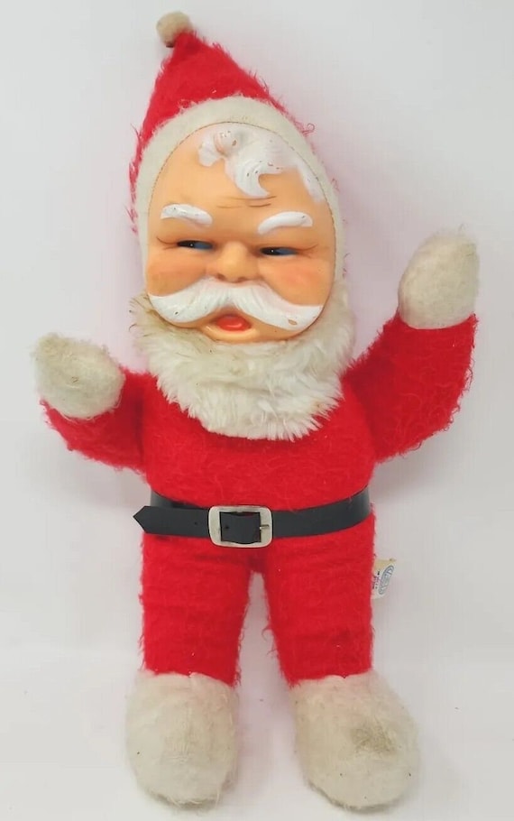 Vintage 16"  santa claus doll rubber face christma